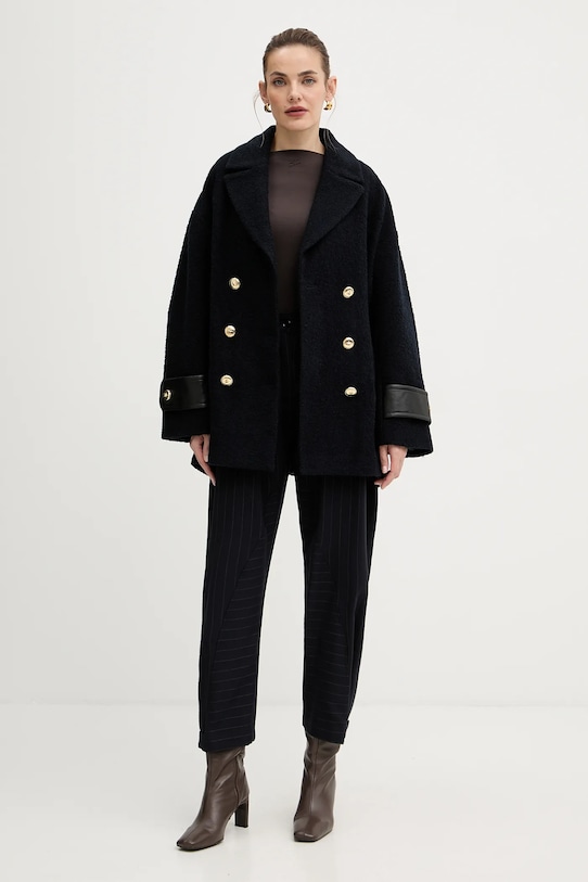Pinko płaszcz z domieszką wełny 105559.A2SH granatowy AW25
