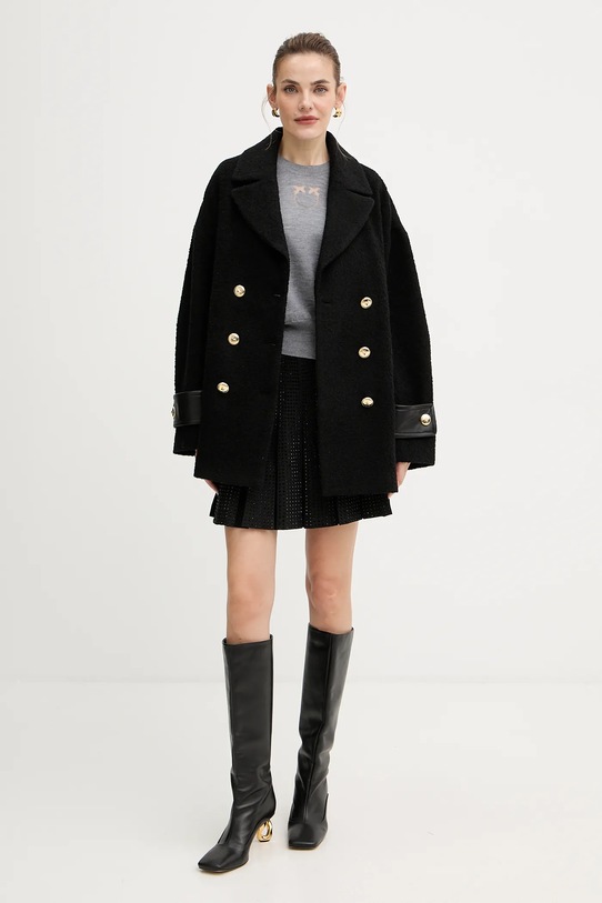 Pinko płaszcz z domieszką wełny 105559.A2SH czarny AW25