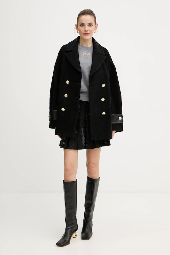 Pinko płaszcz z domieszką wełny 105559.A2SH czarny AW25