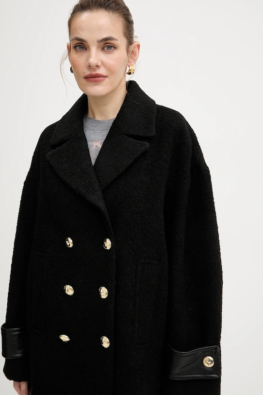 Pinko płaszcz z domieszką wełny czarny 105559.A2SH