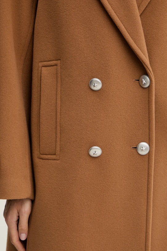Pinko płaszcz z dodatkiem wełny 105770.A2SM brązowy