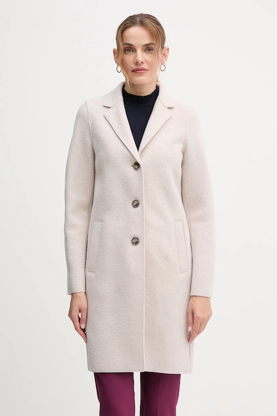 OUI płaszcz wełniany bez kaptura beżowy 79918