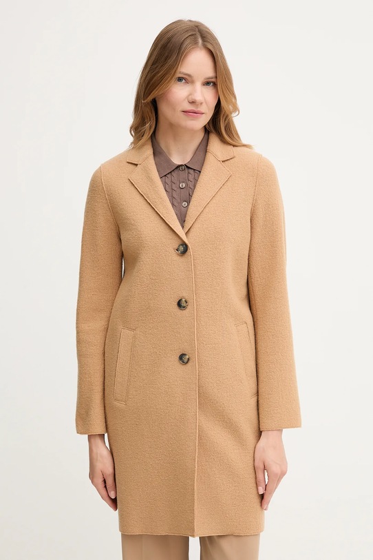 OUI płaszcz wełniany bez kaptura beżowy 79918