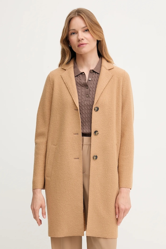 OUI płaszcz wełniany beżowy 79918