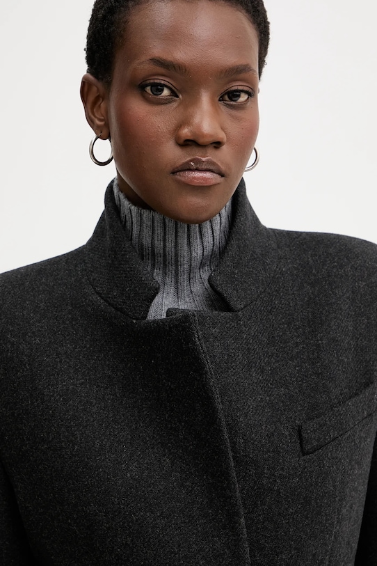 Pinko płaszcz z dodatkiem wełny czarny 106123.A30G