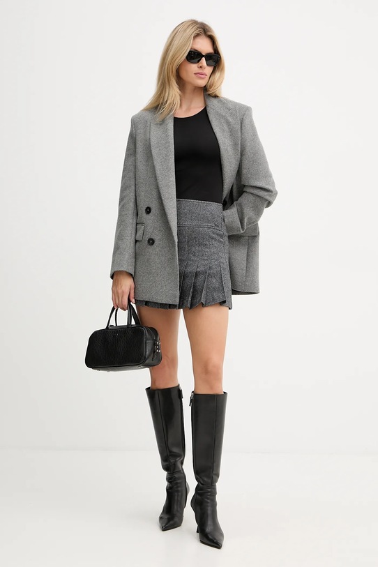 Pinko płaszcz z dodatkiem wełny 106099.A2ZU szary AW25