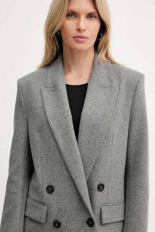 Pinko płaszcz z dodatkiem wełny szary 106099.A2ZU
