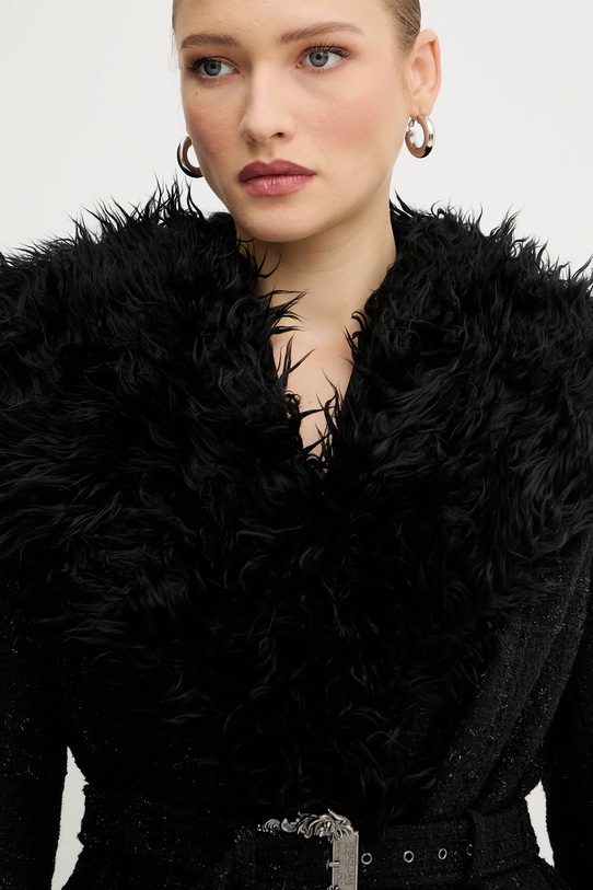 Versace Jeans Couture płaszcz z domieszką wełny czarny 79HAT413.N0539