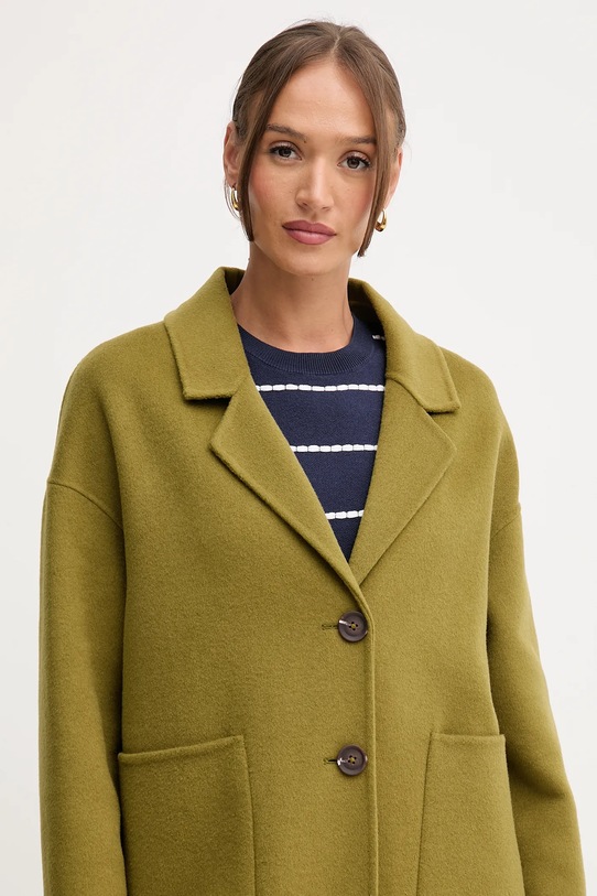 Пальто з вовною United Colors of Benetton зелений 28F7DN082