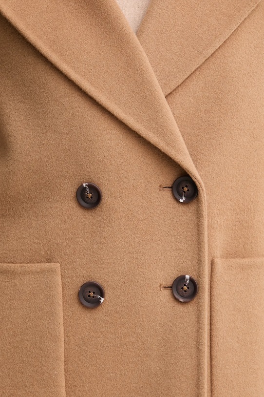 Vlnený kabát United Colors of Benetton 28F7DN083 hnedá