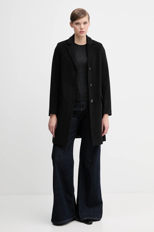Kabát s prímesou vlny United Colors of Benetton 2V0PDN062 čierna AW25