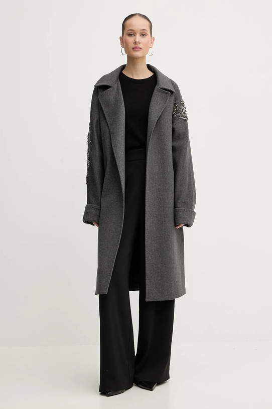 Blugirl Blumarine płaszcz z dodatkiem wełny RF5241.T221A szary AW25