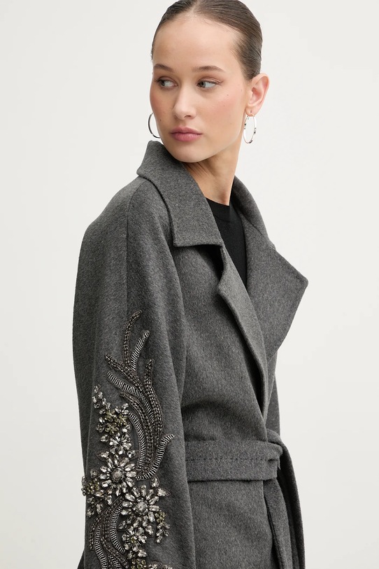 Blugirl Blumarine płaszcz z dodatkiem wełny RF5241.T221A szary
