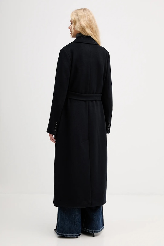 Odzież Blugirl Blumarine płaszcz z dodatkiem wełny RF5242.T221A granatowy