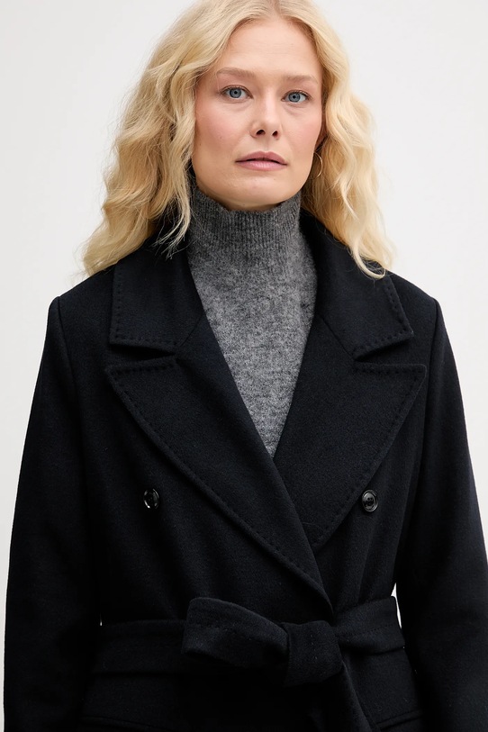 Blugirl Blumarine płaszcz z dodatkiem wełny granatowy RF5242.T221A