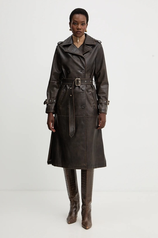 Fracomina płaszcz FS25WC7001P41101 brązowy AW25