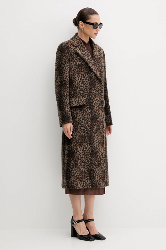 Пальто з вовною MSGM 3941MDC03Y.257609 коричневий AW25