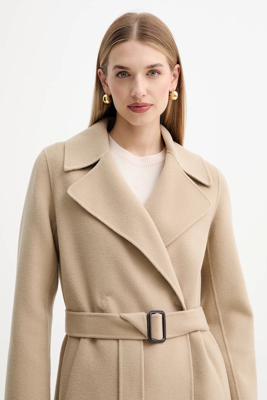 Weekend Max Mara płaszcz wełniany MANU 2525016021600 beżowy