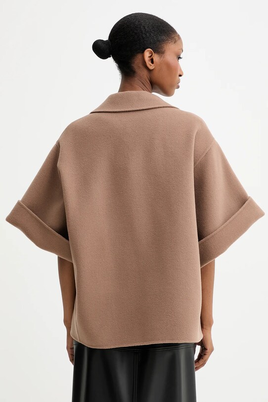 Odzież Weekend Max Mara płaszcz wełniany PERA 2525086021600 brązowy