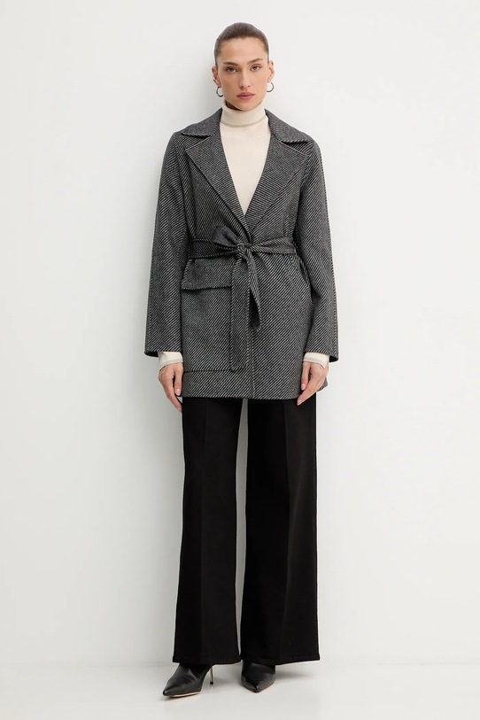 Armani Exchange płaszcz z dodatkiem wełny XW000692.AF16201 szary AW25