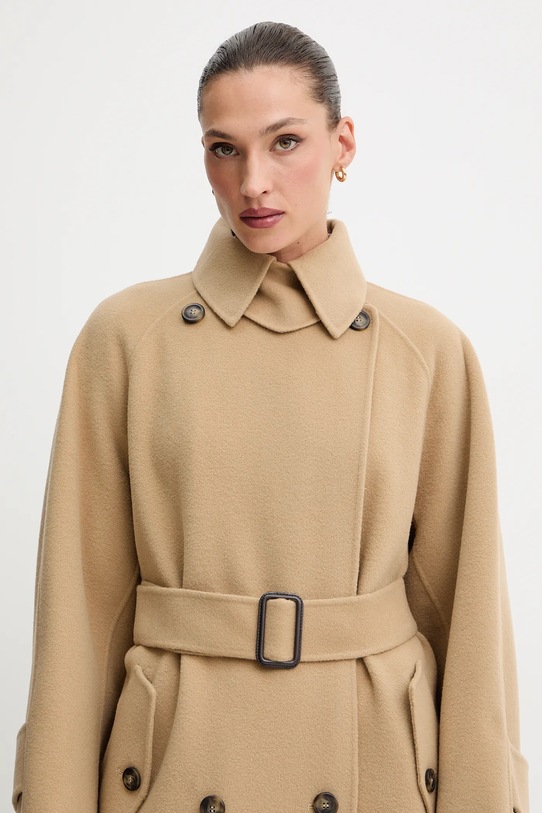 Weekend Max Mara płaszcz wełniany CADINE 2525016022600 beżowy