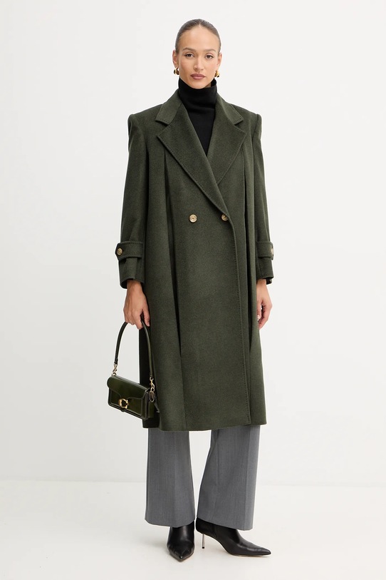 Vlněný kabát Weekend Max Mara SMALTO 2525016026600 zelená AW25