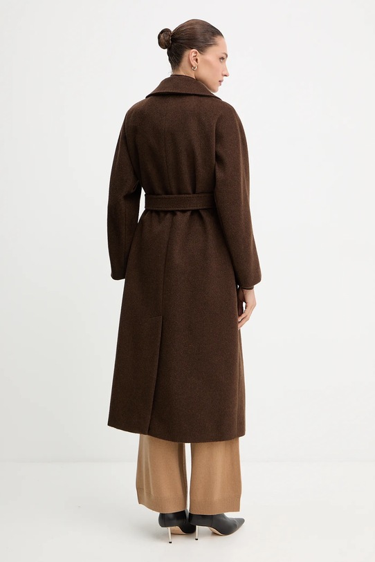 Odzież Weekend Max Mara płaszcz z dodatkiem wełny TEMPERA 2525016082600 brązowy