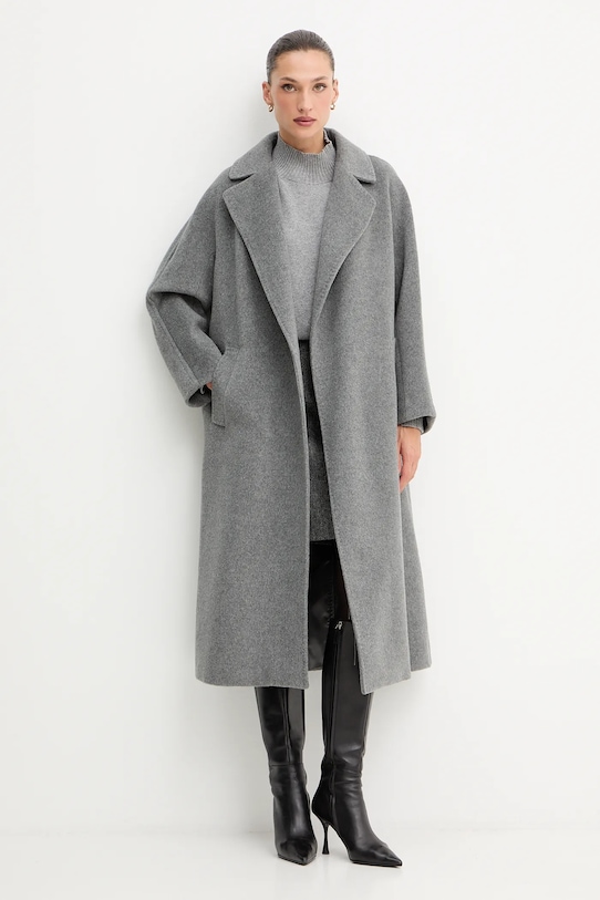Kabát s příměsí vlny Weekend Max Mara TEMPERA 2525016082600 šedá AW25
