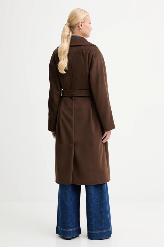 Odzież Weekend Max Mara płaszcz wełniany RESINA 2525016102600 brązowy