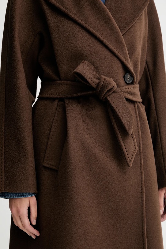 Weekend Max Mara płaszcz wełniany RESINA 2525016102600 brązowy