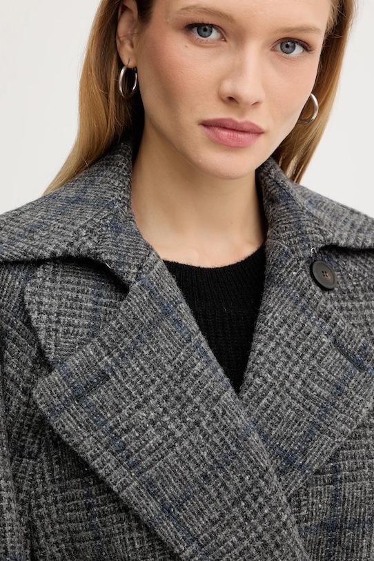 Weekend Max Mara płaszcz z dodatkiem wełny SESTRI szary 2525016122600