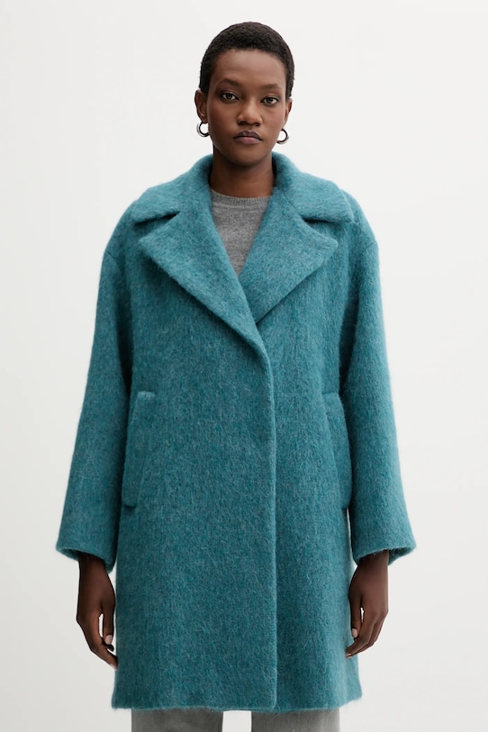 Weekend Max Mara palton de lână RADA cu captuseala turcoaz 2525016142600