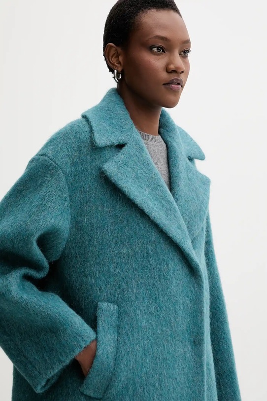 Kabát s vlnou Weekend Max Mara RADA tyrkysová 2525016142600