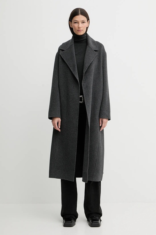 ZADIG&VOLTAIRE płaszcz z dodatkiem wełny WWCO01237 szary AW25