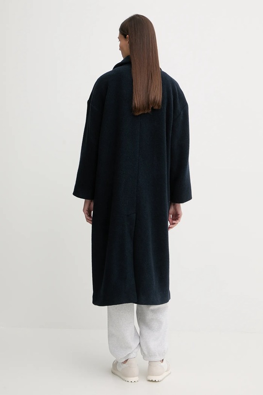 Odzież American Vintage płaszcz z dodatkiem wełny ZIF17A granatowy