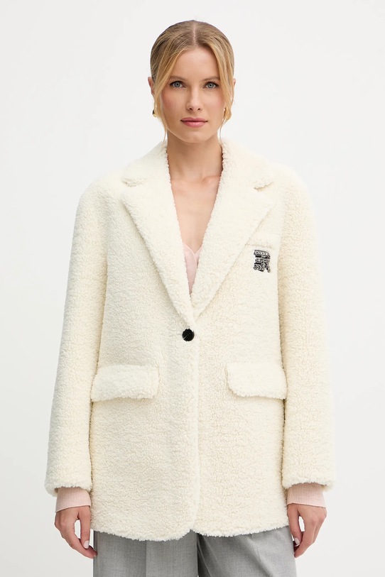 Kabát Ermanno Firenze s podšívkou béžová 57TD018E96