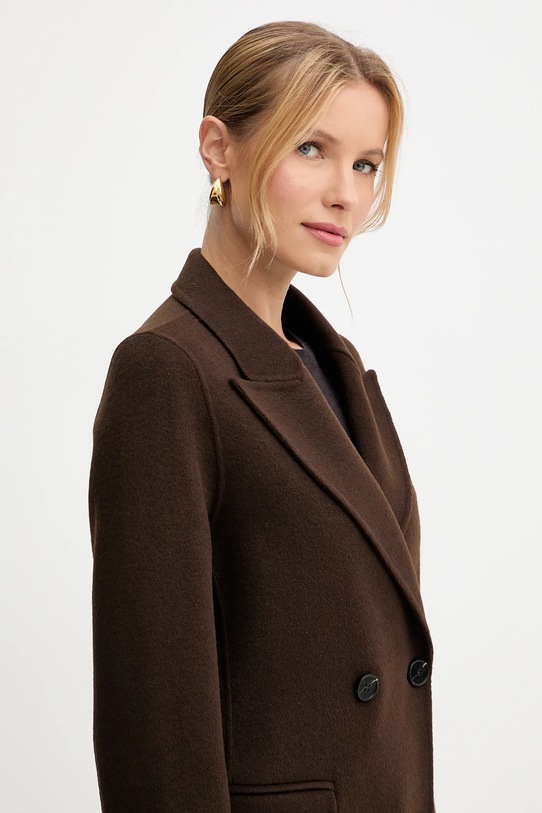 Ermanno Scervino płaszcz z wełną brązowy 57TD056EY1