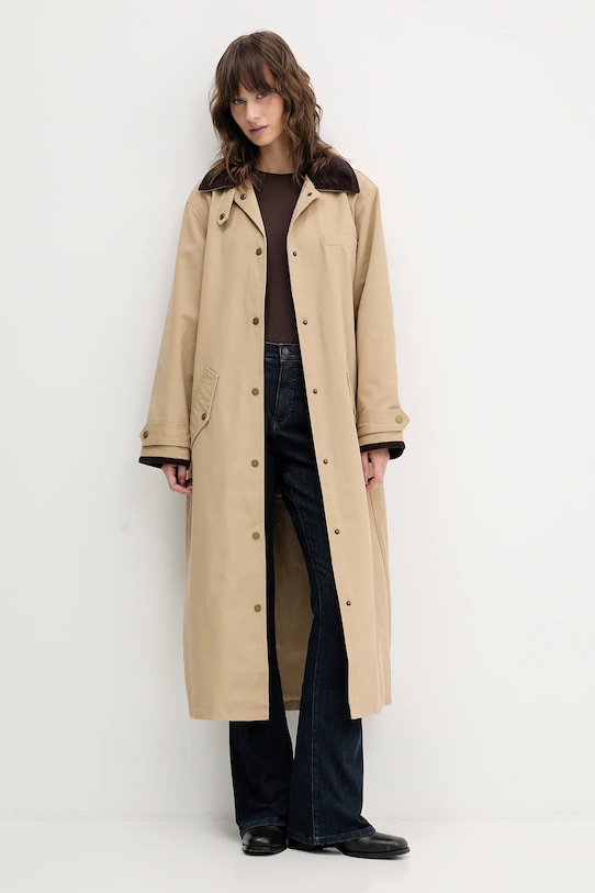 Abercrombie & Fitch płaszcz KI144.5303.415 beżowy AW25