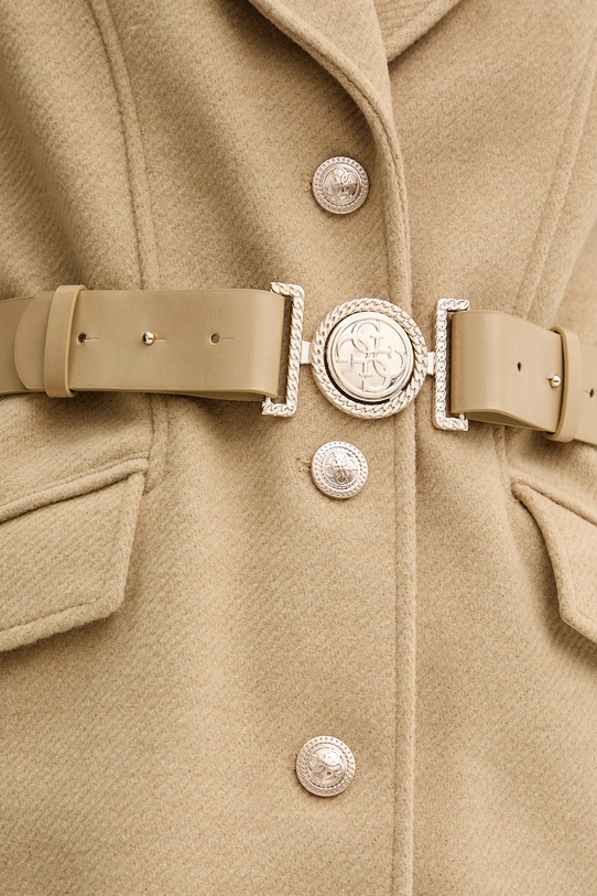 Guess płaszcz z domieszką wełny NEW PATRICE W5BL25.W2672 beżowy