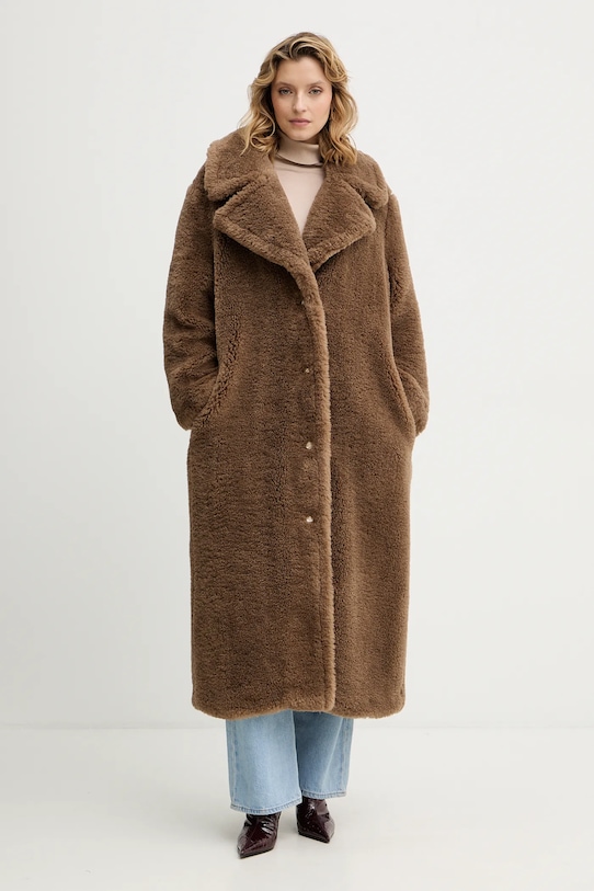 Παλτό Guess EUGENIE oversize καφέ W5BL93.WJ090