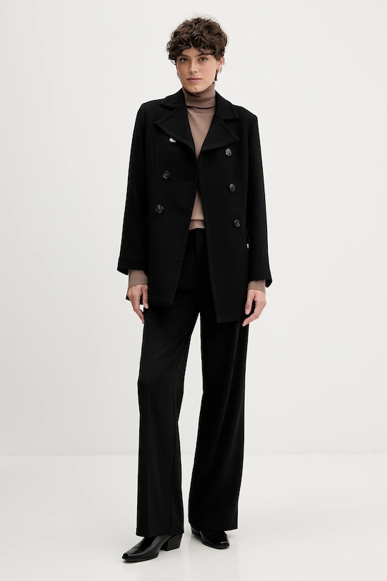 Παλτό Sisley 2OUALN05Z μαύρο AW25