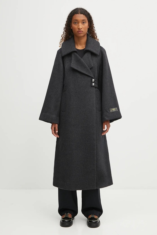 GANNI wool blend coat Double Face Wool without black W0505