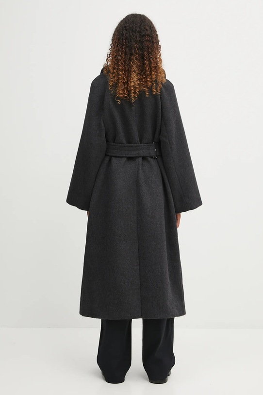 Oblečenie Vlnený kabát GANNI Double Face Wool W0505 čierna