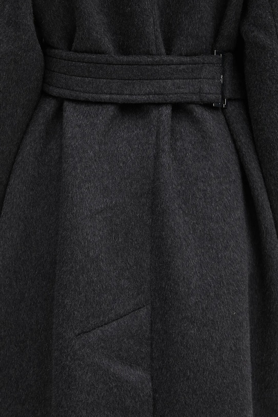 Vlnený kabát GANNI Double Face Wool W0505 čierna