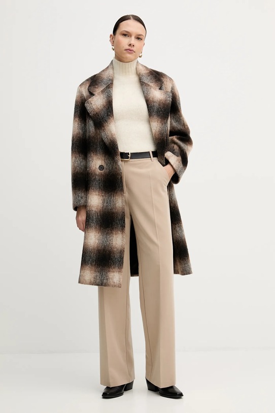 Joop! płaszcz z dodatkiem wełny 30047890 brązowy AW25