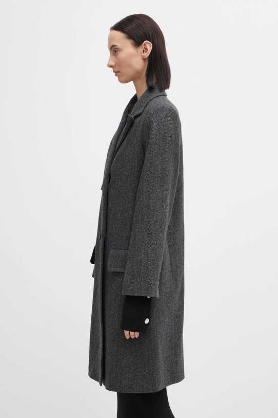 A.P.C. płaszcz z dodatkiem wełny Manteau Ginny WOARA.F01545 szary AW25