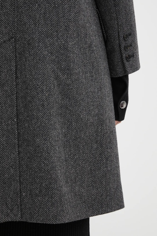 A.P.C. płaszcz z dodatkiem wełny Manteau Ginny WOARA.F01545 szary