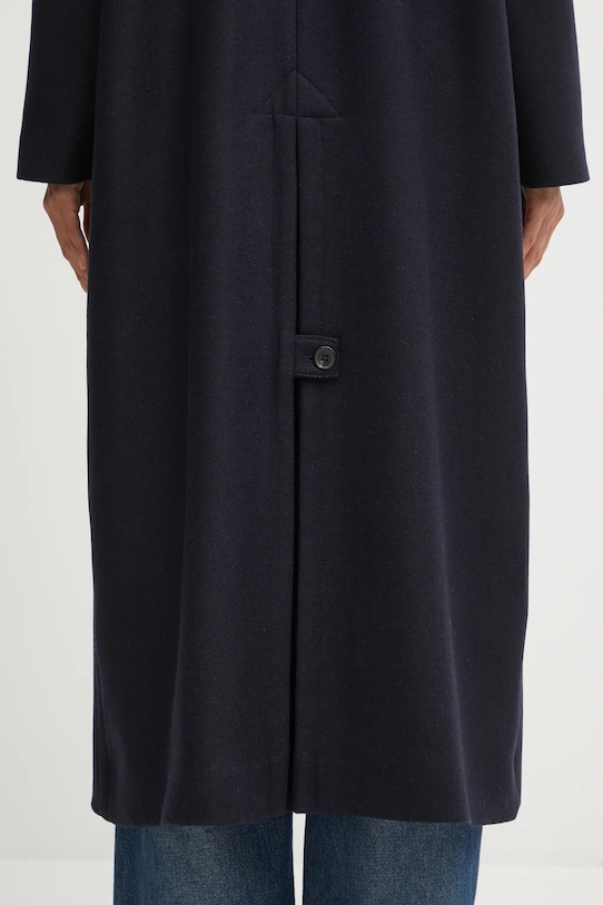 A.P.C. płaszcz z dodatkiem wełny Manteau Gaia WVBEB.F01533 granatowy