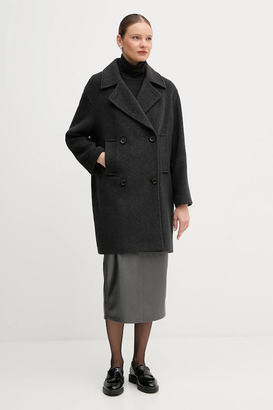 Marc Aurel płaszcz z dodatkiem wełny bez kaptura szary 5025.1020.24808