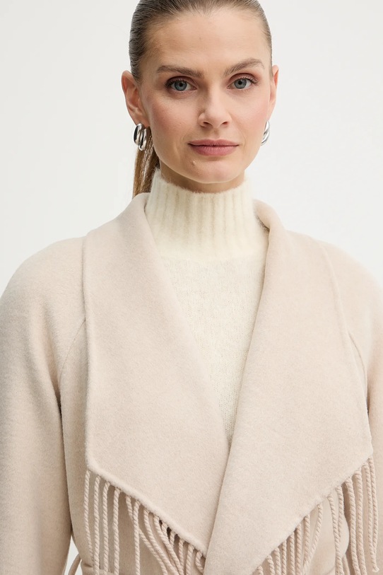 Marciano Guess płaszcz z dodatkiem wełny LILIANA 5BGL46.7125A beżowy